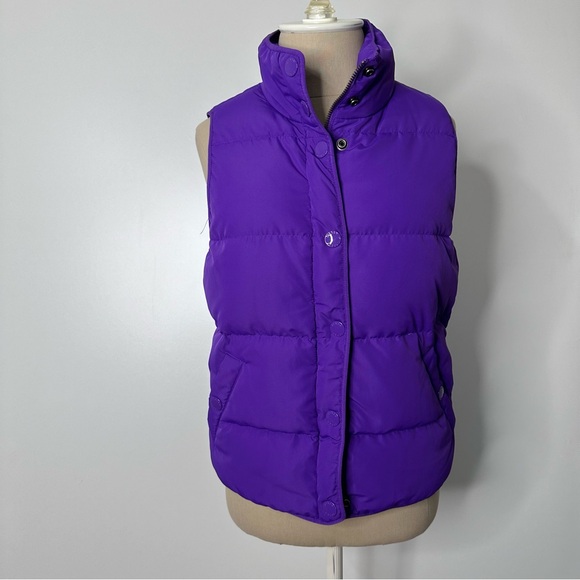 Y2K J.crew puffed vest purple XS - Picture 1 of 16